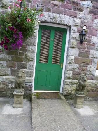 Wedding Venues South Wales - Craig y Nos Castle Accommodation Room 12 entrance ramp and green door