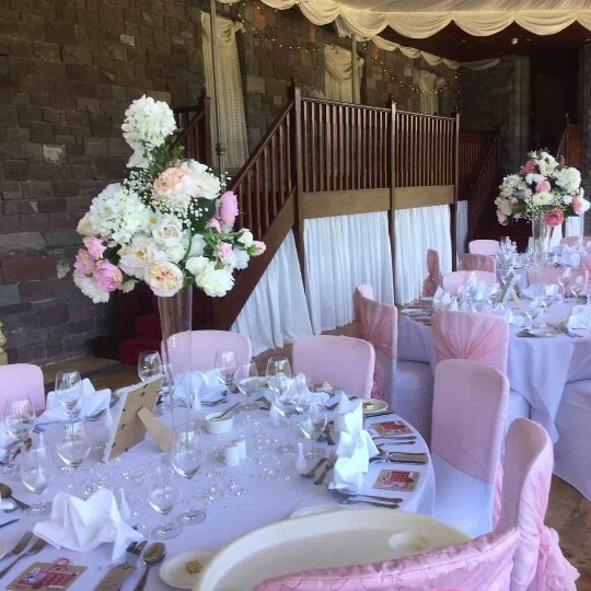 Craig y Nos Castle Wedding Venue in South Wales in pink
