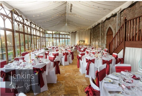 Wedding Banqueting Room Conservatory at Craig y Nos Castle by Gareth Jones Wedding Photographer