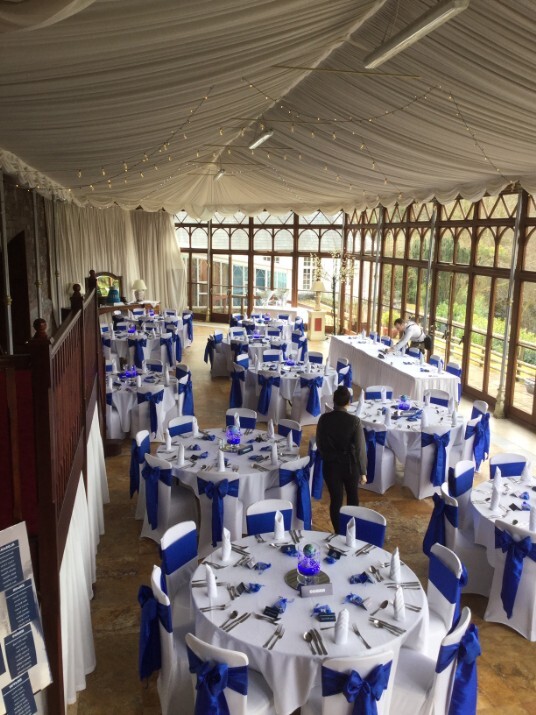South Wales Wedding Venue Craig y Nos Castle Tables Conservatory