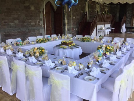 Conservatory table setting South Wales Wedding Venue Craig y Nos Castle