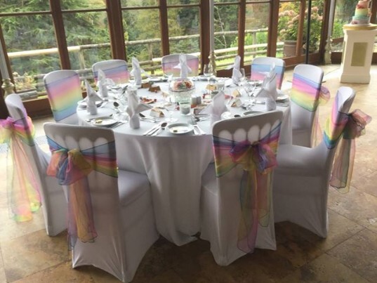 Craig y Nos Castle Conservatory Multi-coloured Rainbow sashes