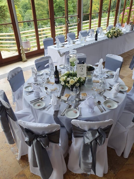 Wedding Table Decor at Craig y Nos Castle South Wales Wedding Venue
