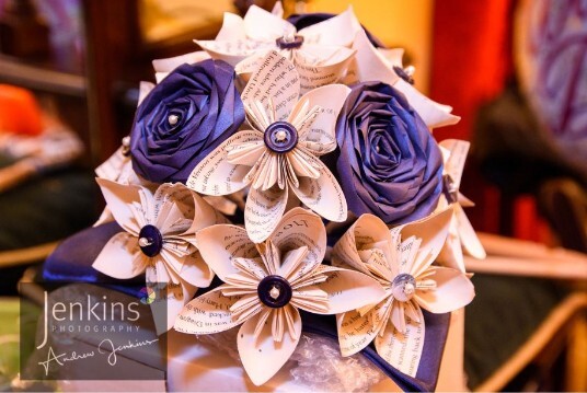 Marriage Venue Wales Craig y Nos Castle Blue Floral display