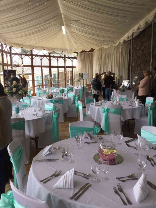 Craig y Nos Castle Conservatory Table Settings on Open Day April 2018