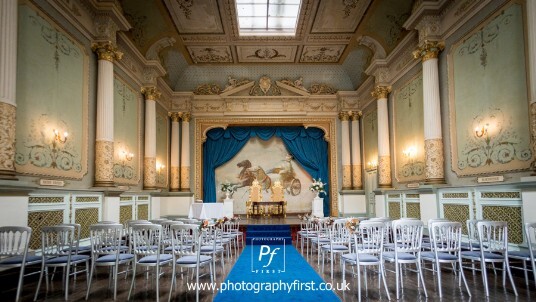 Ceremony room at Craig y Nos Castle Dyfed wedding venue