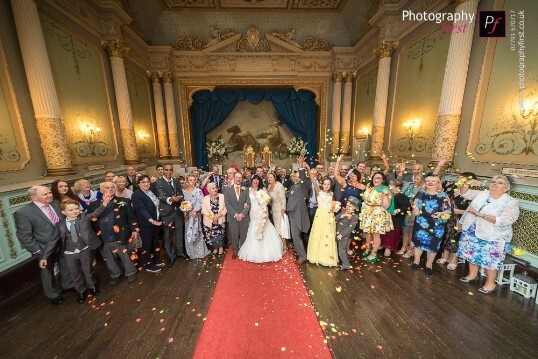 Wedding Guests in the Opera House ceremony room at Craig y Nos Castle