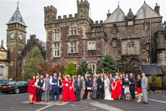 Wedding Ceremony Venue Swansea Craig y Nos Castle Courtyard 