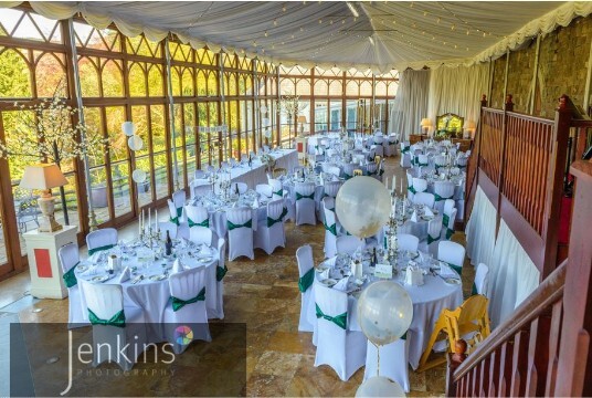 Wedding Venues South Wales Craig y Nos Castle Consevatory Green Chairs