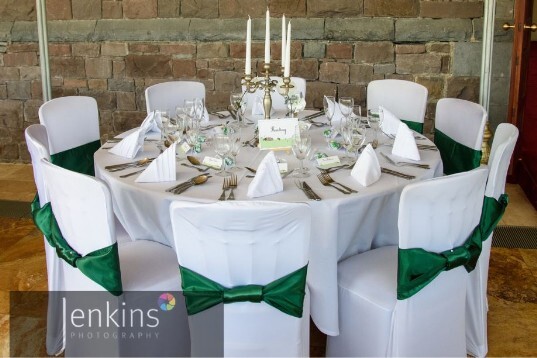 Wedding Venues South Wales Craig y Nos Castle Green Chairs in Conservatory