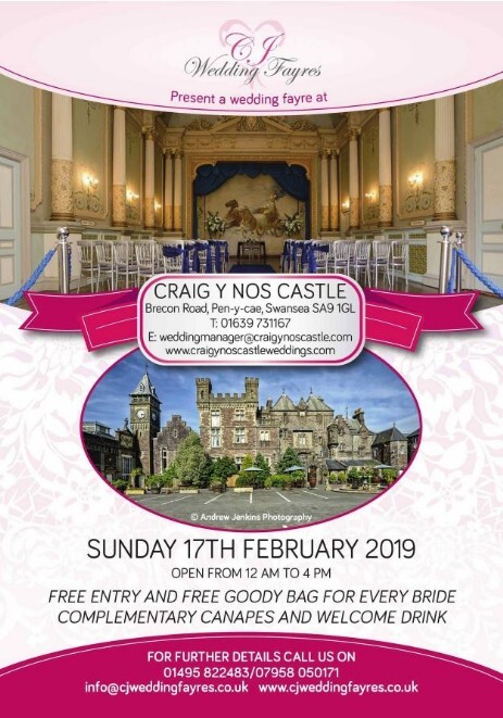 Wedding Fair at Craig y Nos Castle 27th Feb 2019