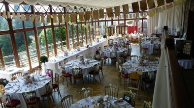 Craig y Nos Castle Conservatory laid up for a wedding breakfast