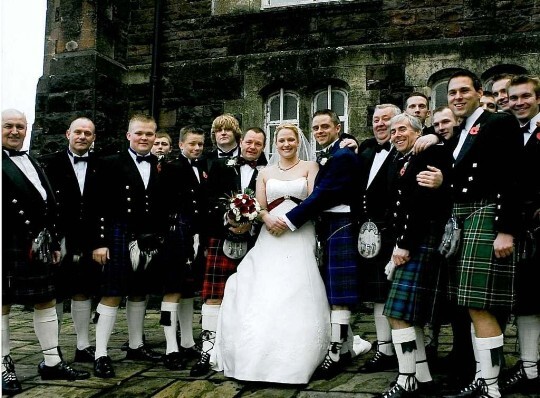 Wedding Planner Guide, Wedding Guests and Couple on Theatre Terrace at Craig y Nos Castle