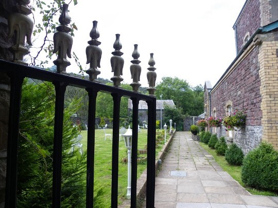 Craig y Nos Castle Wedding Venue Theatre Gardens and path alongside the side of the theatre