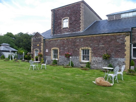 Craig y Nos Castle Wedding Venue Swansea Theatre Gardens showing the side view of the opera house