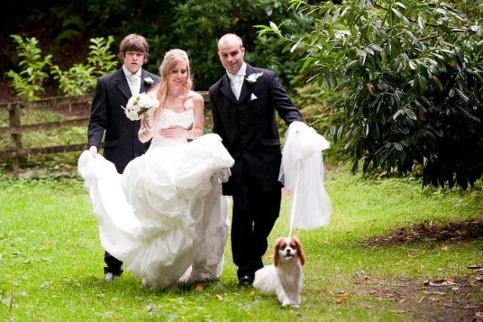 Weddings at Craig y Nos Castle welcomes brides and grooms with their dogs at their wedding day