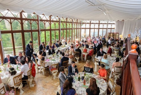 Wedding Reception in Craig y Nos Castle Conservatory by Gareth Jones Wedding Photographe