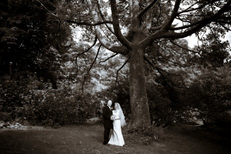 Wedding Photography by Nigel Pullen Photography, Couple in lower gardens at Craig y Nos Castle