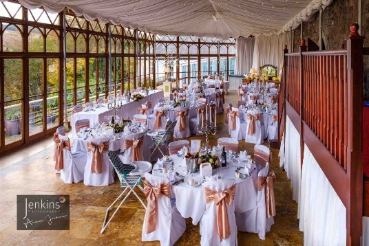 Conservatory at Craig y Nos Castle wedding venue for Newport