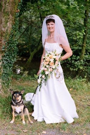 South Wales Wedding Venue Craig y Nos Castle Bride and Dog