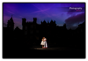 Photography First Wedding Photography Couple in front of Craig y Nos Castle in South Wales